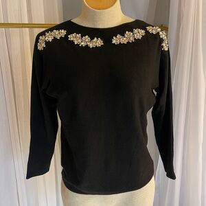 Milano Black Sweater with Sparkling Embellishments